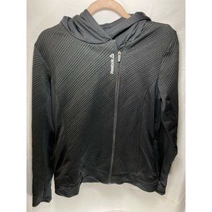 Reebok Sweater Womens Medium Black Logo Full Zip Hoodie‎ Ladies